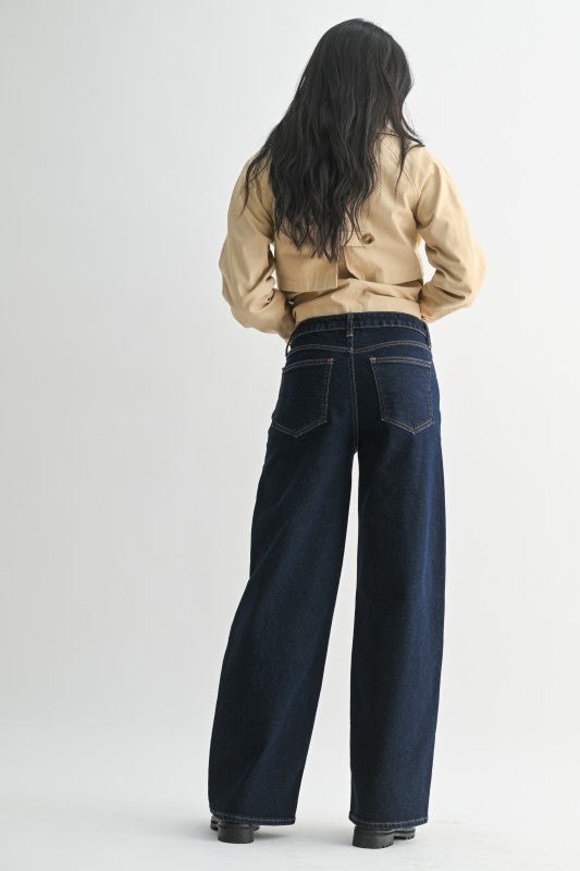 Dark Denim Straight Leg Jeans
