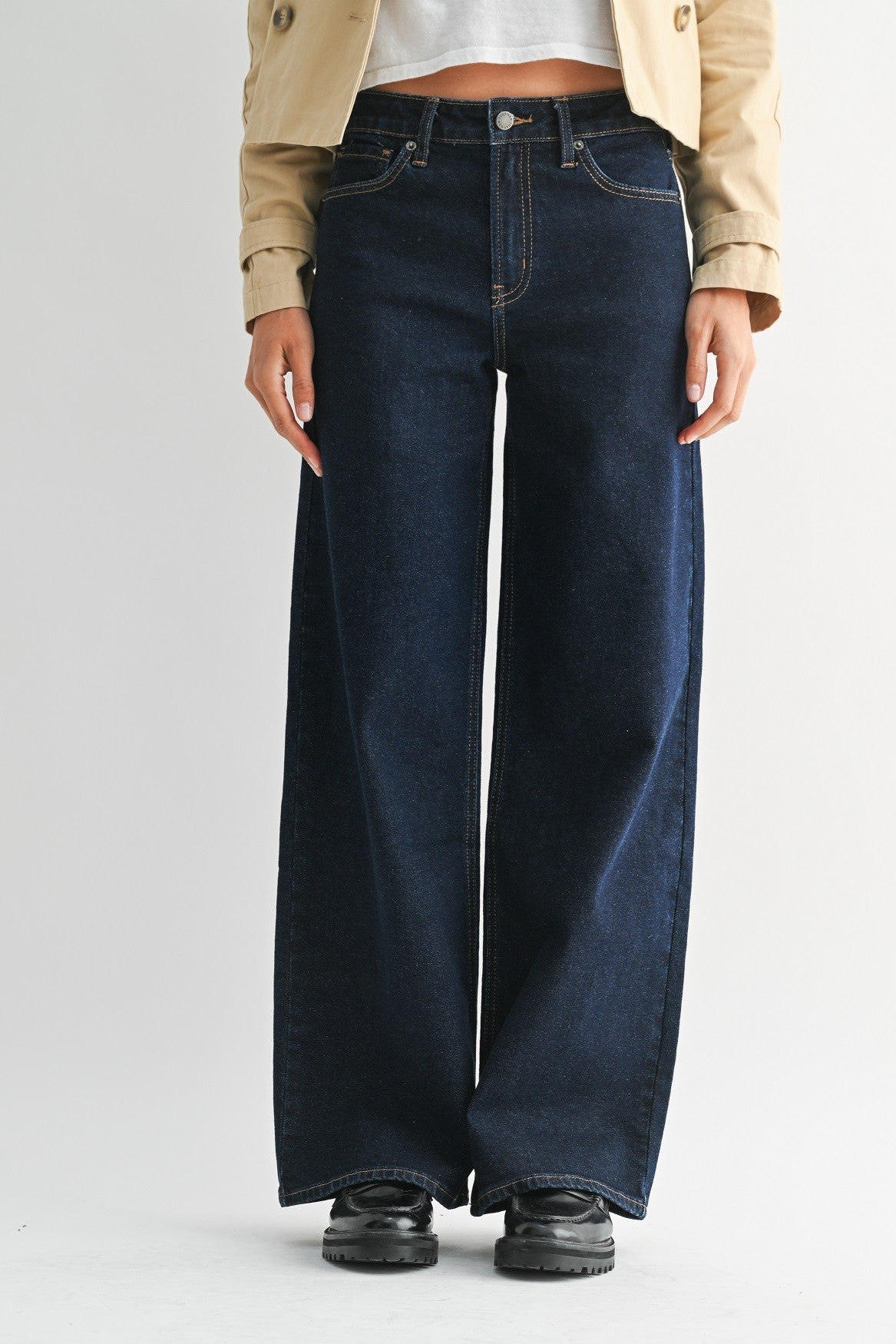 Dark Denim Straight Leg Jeans