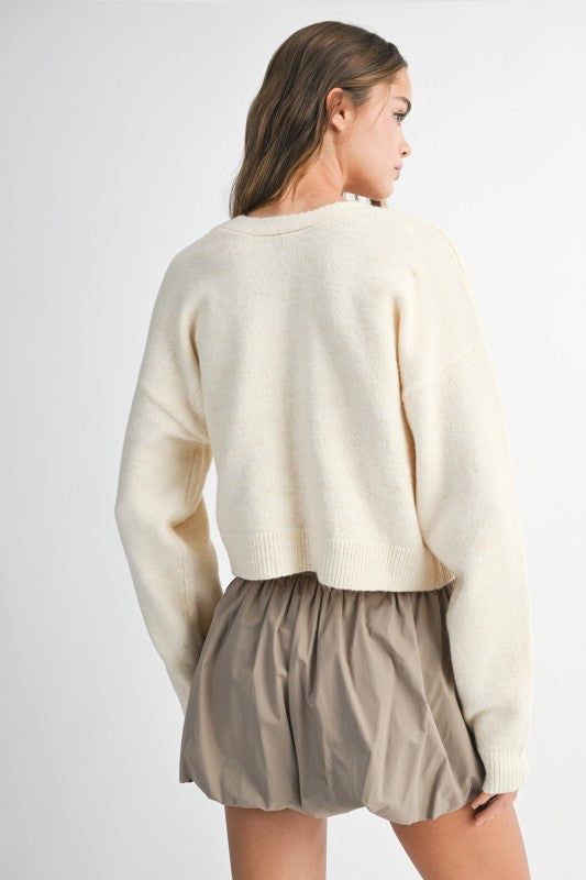 Lillian Bow Sweater (Cream)