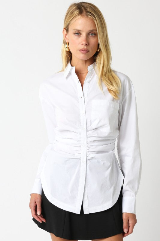 Olivia Button Up (White)