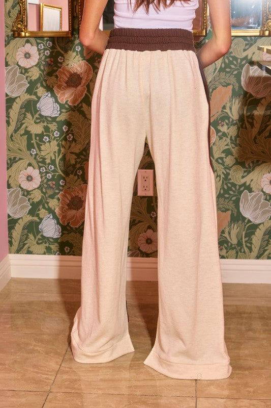 Weekend Colorblock Pants (Brown/Cream)
