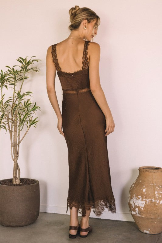 Olivia Lace Satin Dress