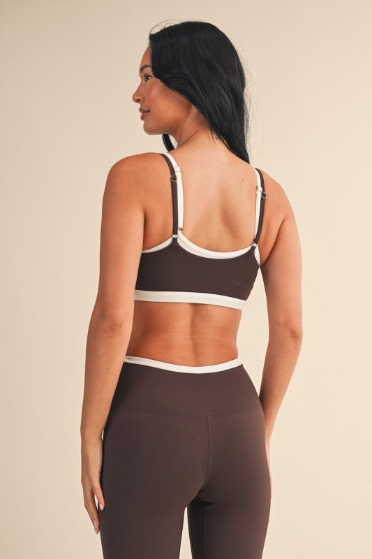 Brown Layered SPORTS BRA