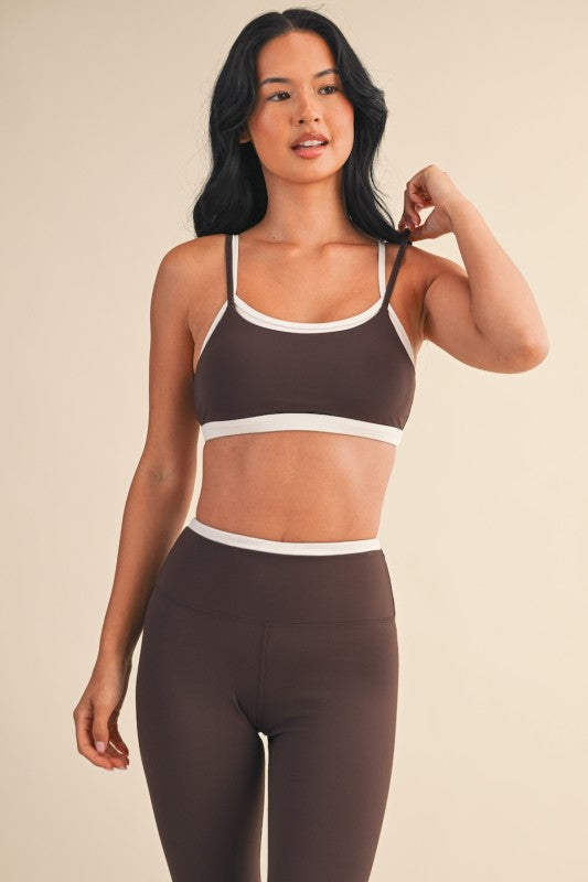 Brown Layered SPORTS BRA