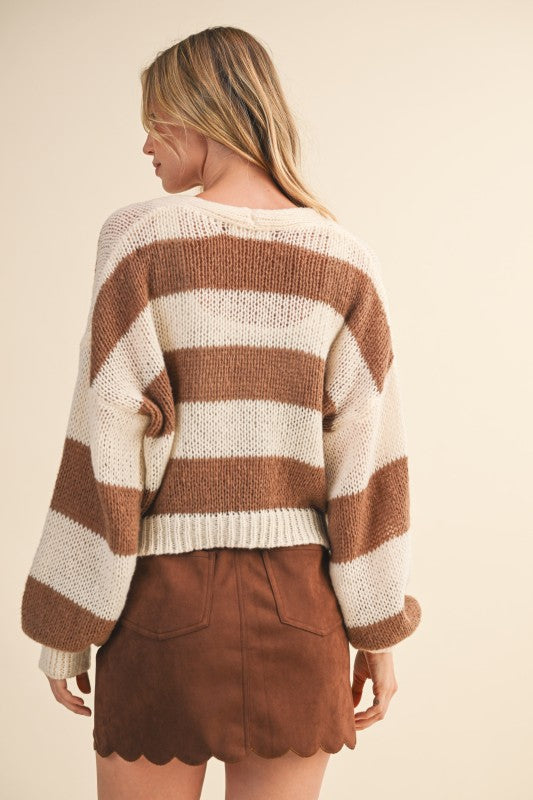 Cinnamon Sugar Chunky Stripe Knit