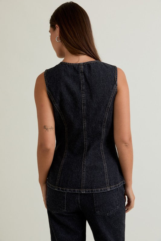 Dark Denim Low Waisted Set