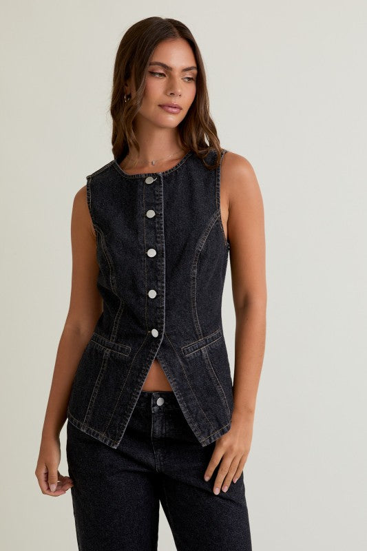 Dark Denim Low Waisted Set