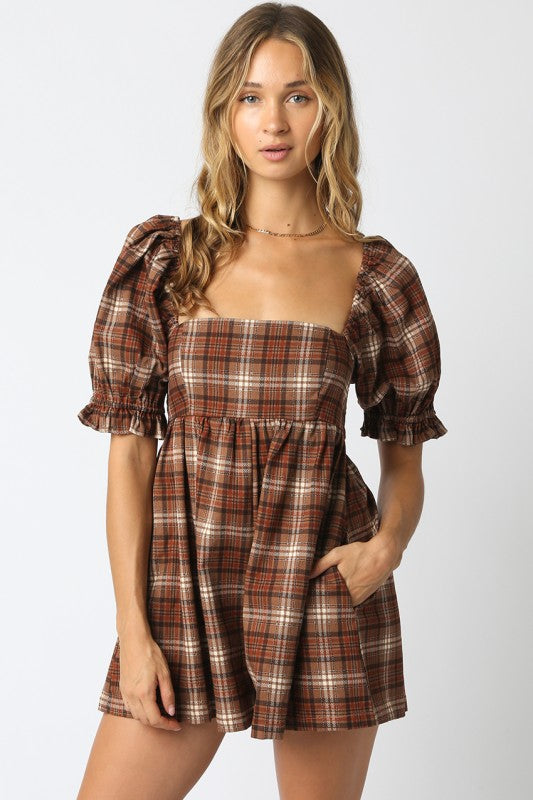 Dillion Plaid Romper(PRE-ORDER (1-2 week)/ Restock)