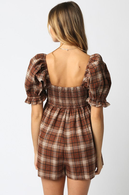 Dillion Plaid Romper(PRE-ORDER (1-2 week)/ Restock)