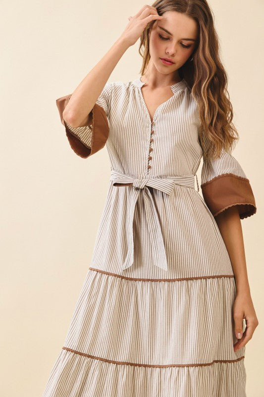 The Pecan Stripe Dress