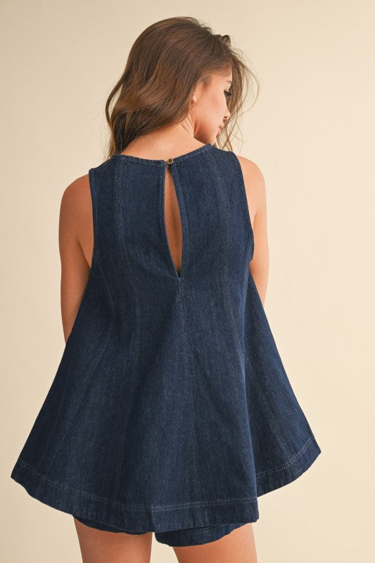 Dark Denim Shorts Set (Restock)