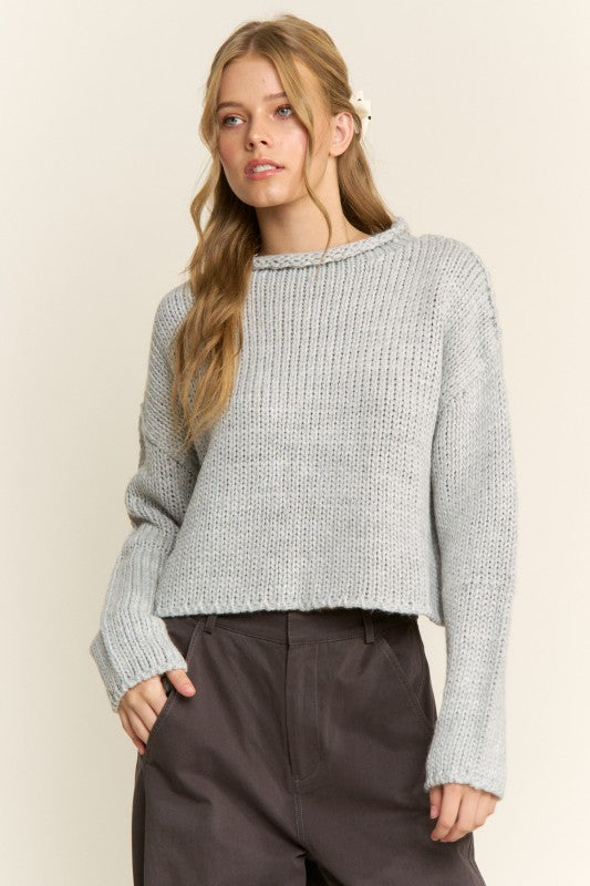 The Rolled Neck Sweater (Grey)