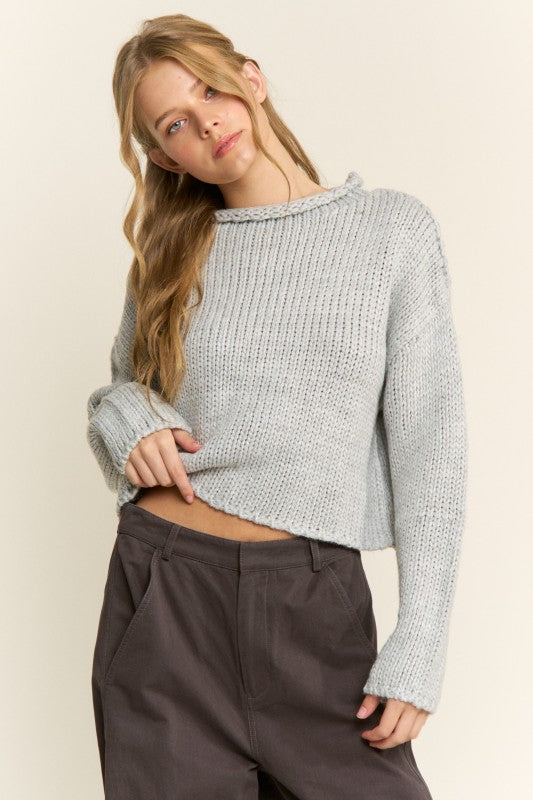 The Rolled Neck Sweater (Grey)