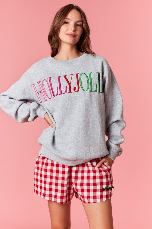 Holly Jolly Crewneck (Grey)