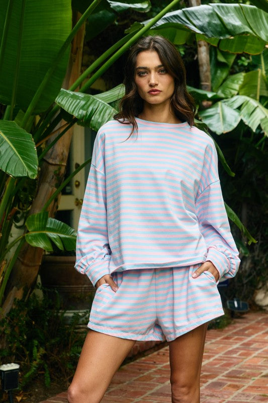 Cotton Candy Stripe Lounge Set