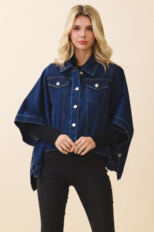 The Sloane Denim Cape