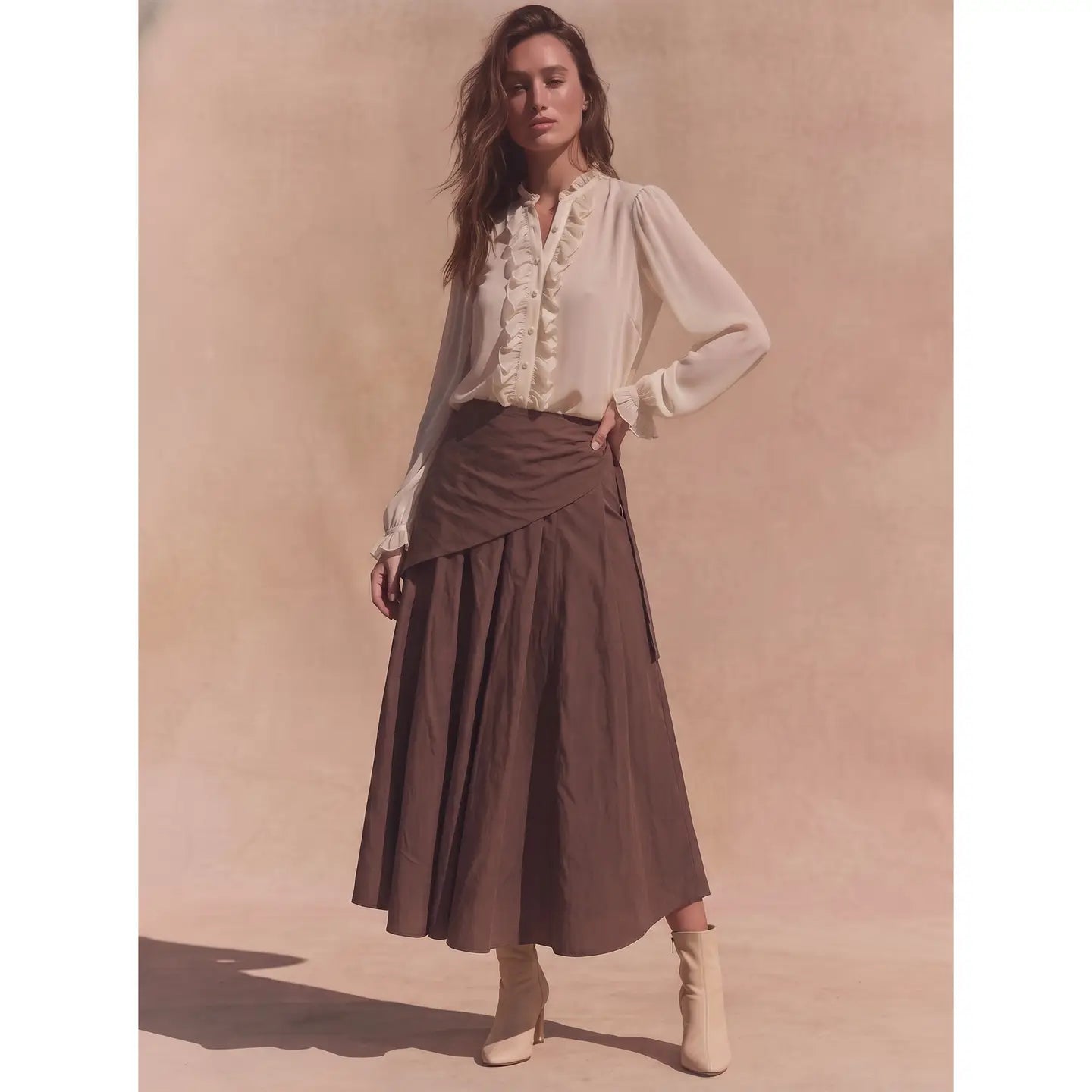 Lenny Waist Tie Midi Skirt