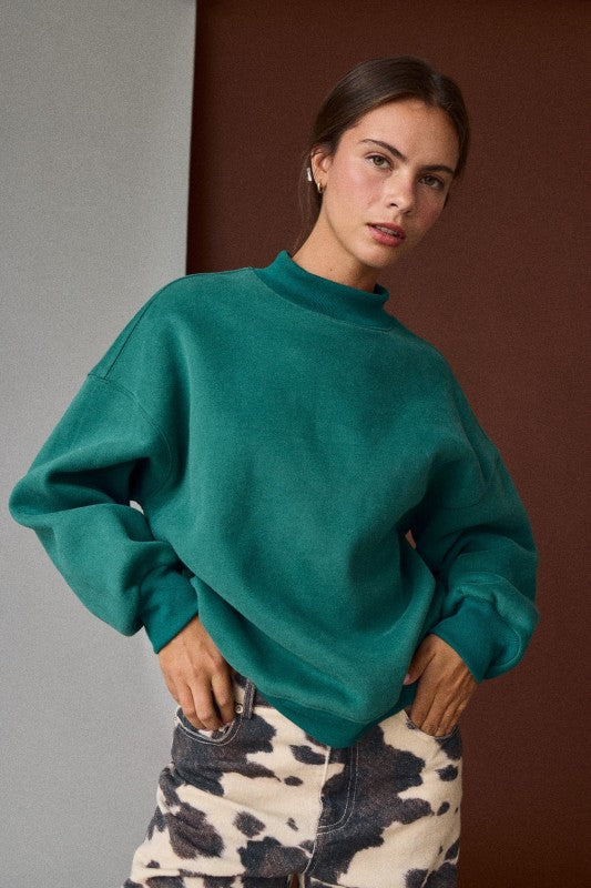 Seafoam Mockneck Pullover