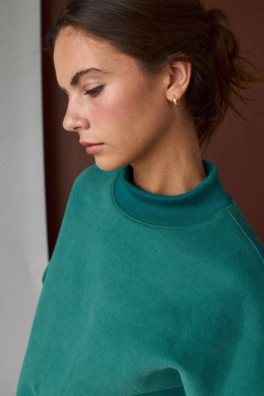 Seafoam Mockneck Pullover