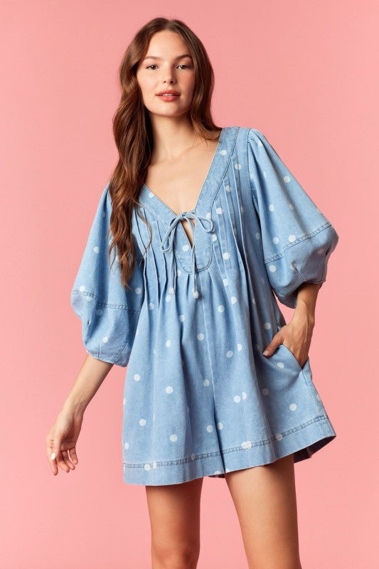 The Bluebell Dot Romper
