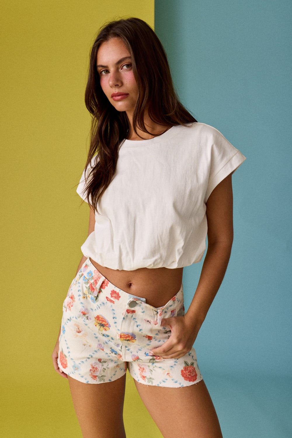 Bubble Hem White Tee