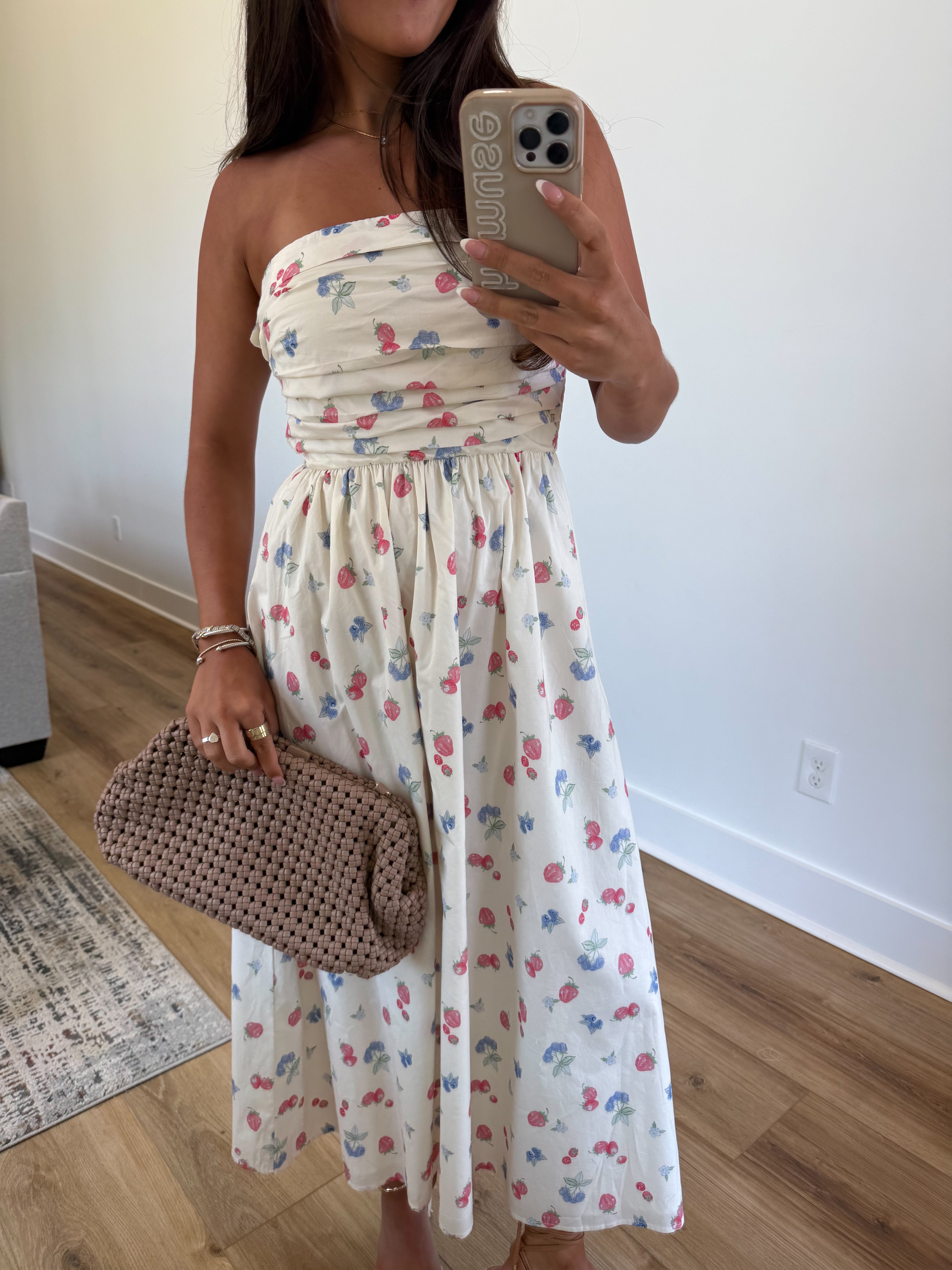 The Nantucket Strapless Dress (Berry)
