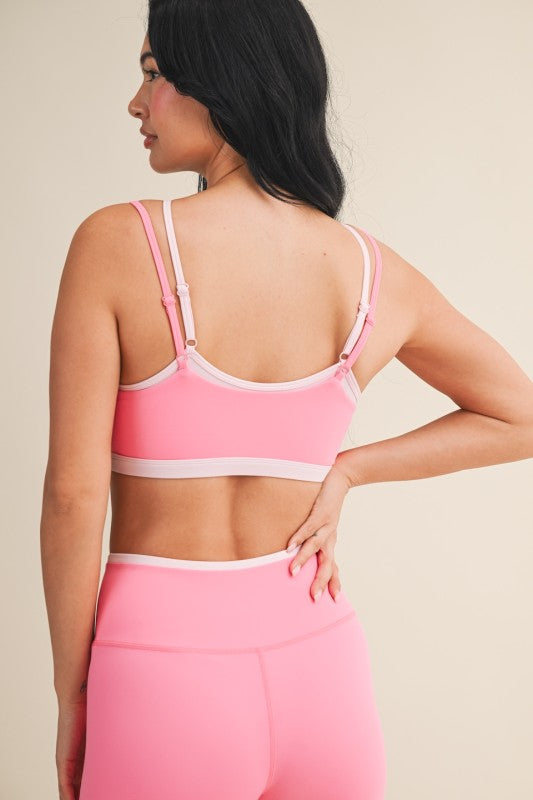 Layered Sports Bra (Hot Pink)