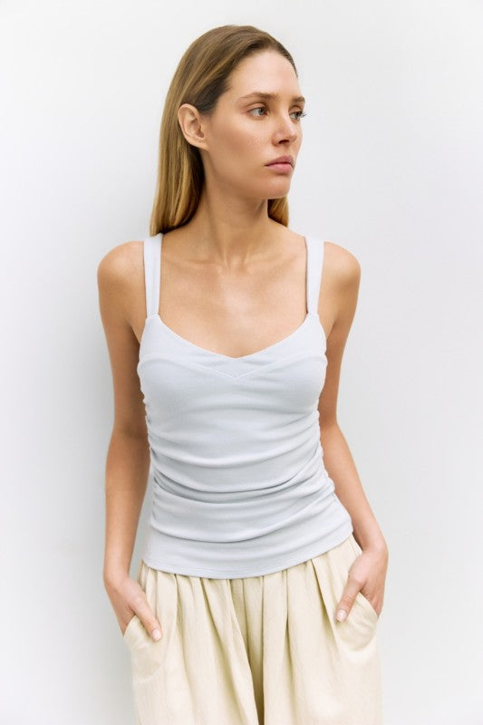 Baby Blue Square Neck Top