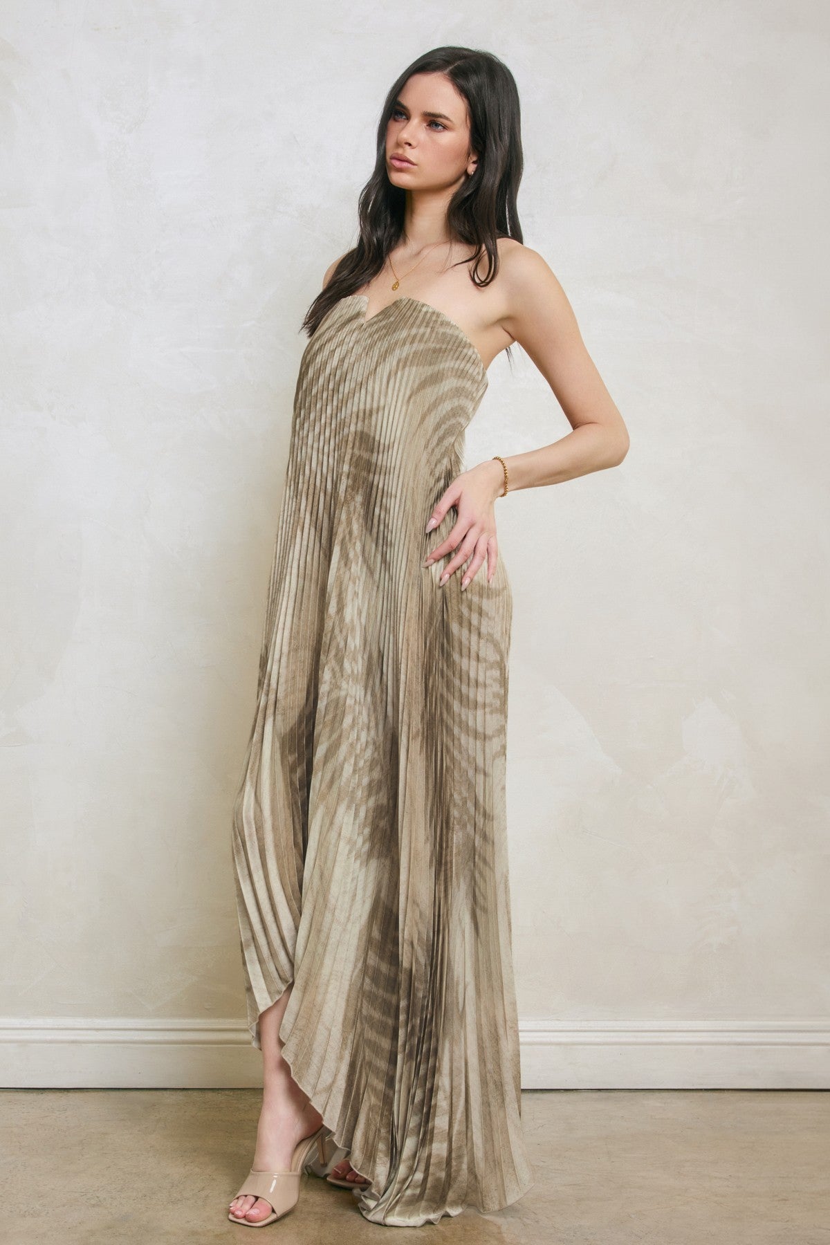Palm Pleated Maxi