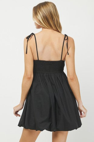Black Bubble Hem Mini