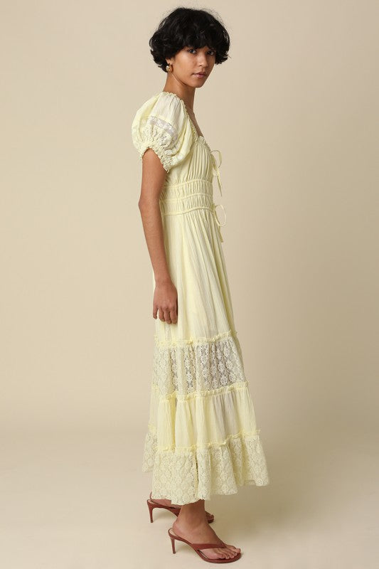 Delicate Lace Tier Maxi