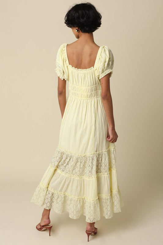 Delicate Lace Tier Maxi