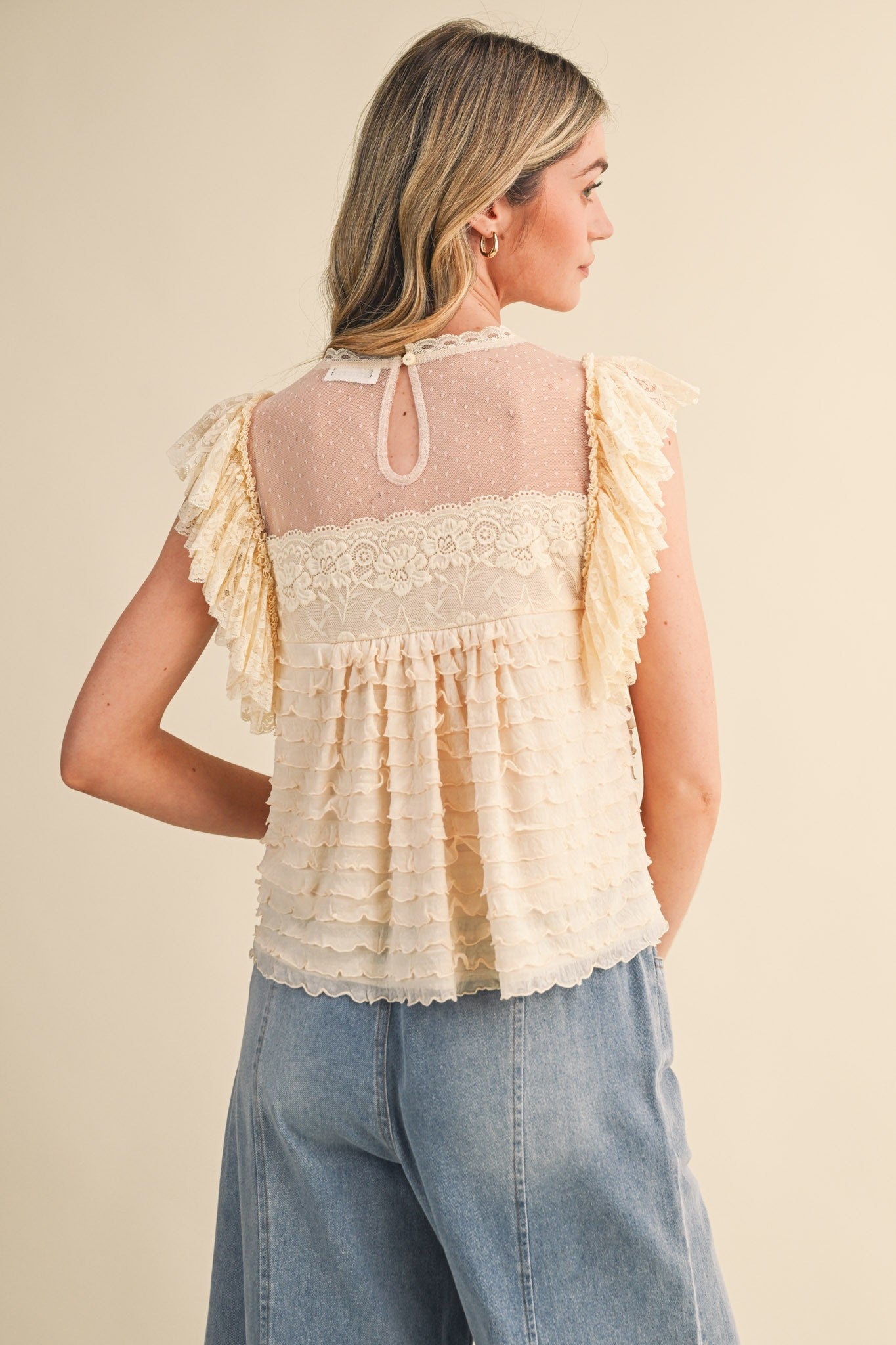 Buttercream Lace Top