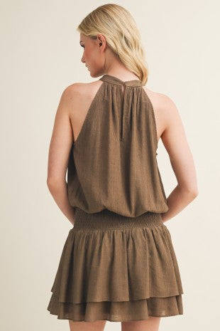 Bronze Halter Dress