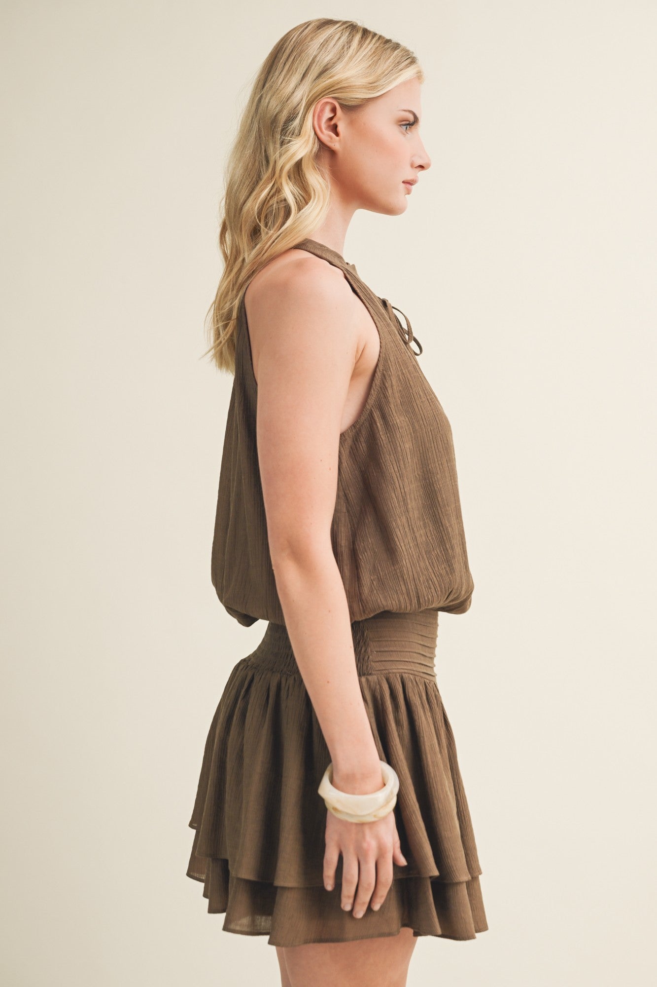 Bronze Halter Dress
