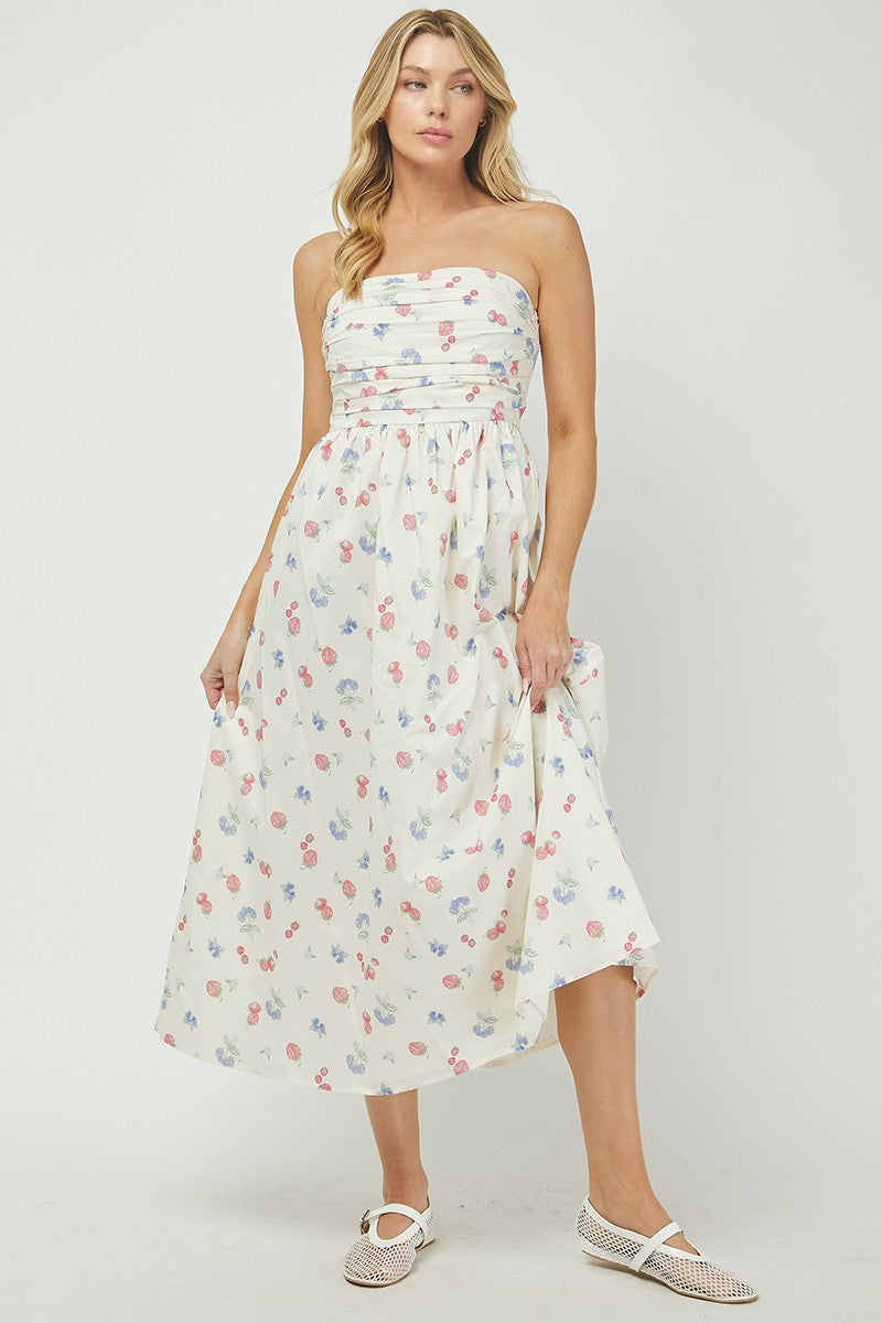 The Nantucket Strapless Dress (Berry)