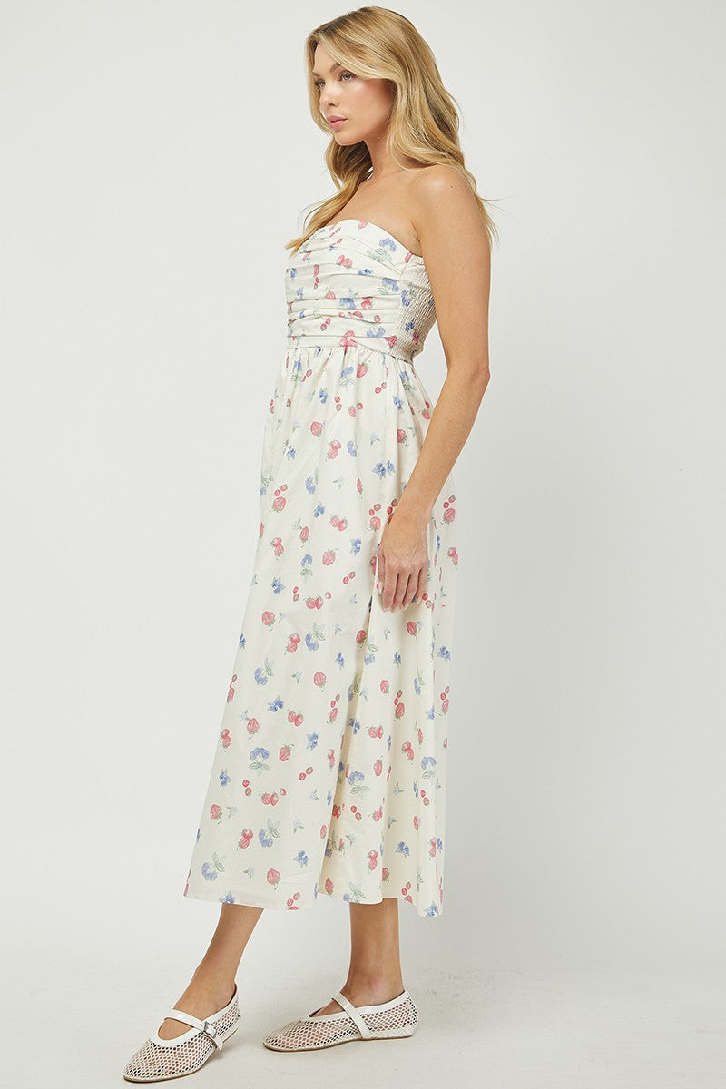 The Nantucket Strapless Dress (Berry)