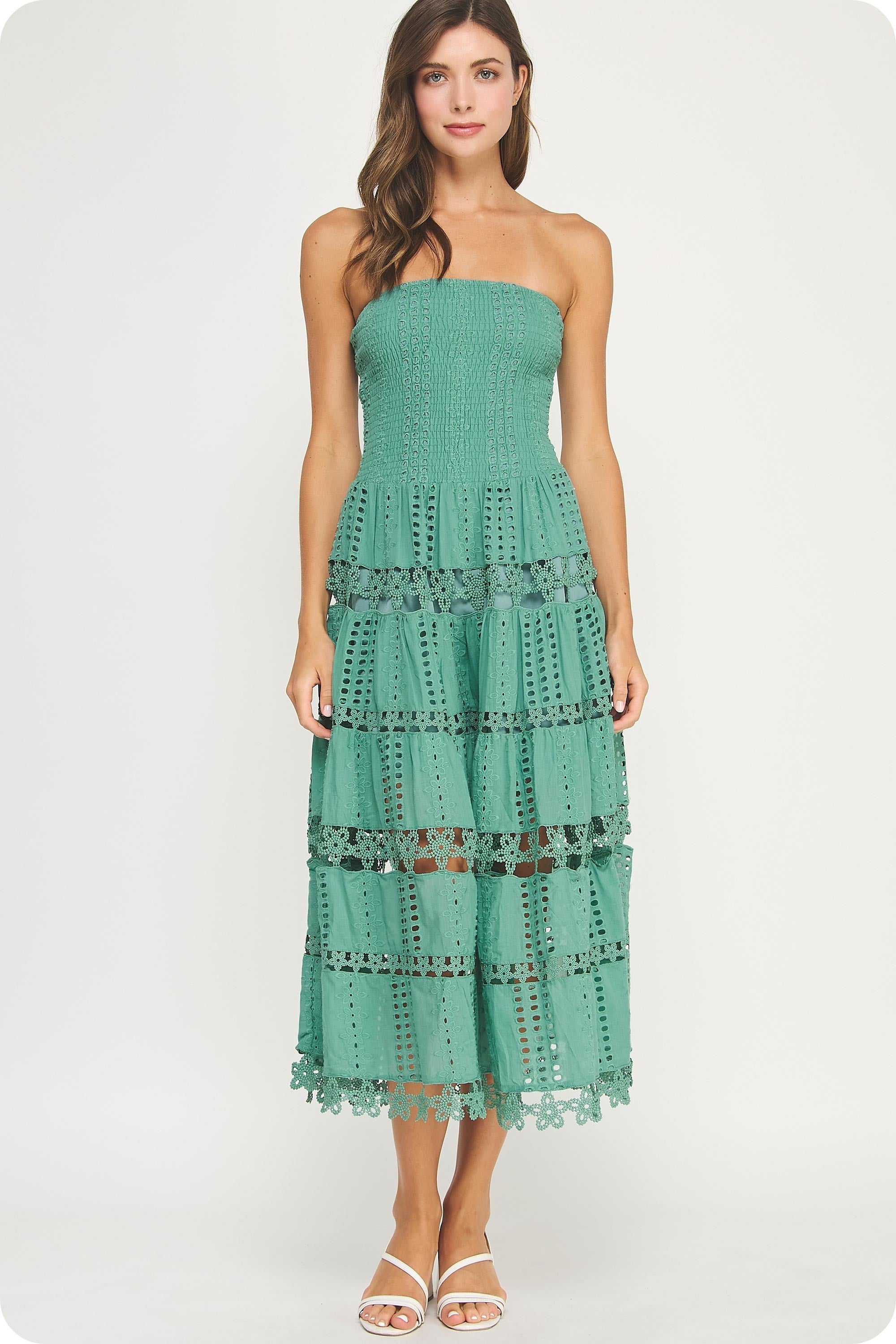 Lace Soirée Dress (Kelly Green)