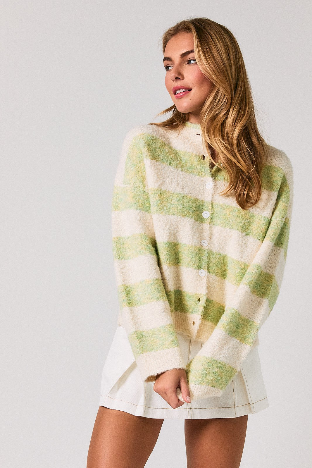 Pistachio Stripe Cardigan