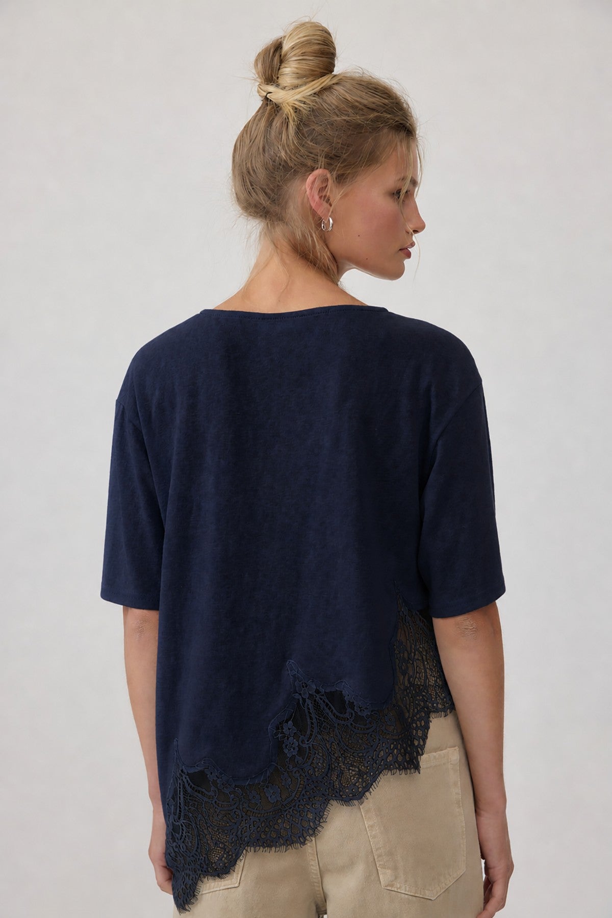 Margot Lace Tee (Midnight)