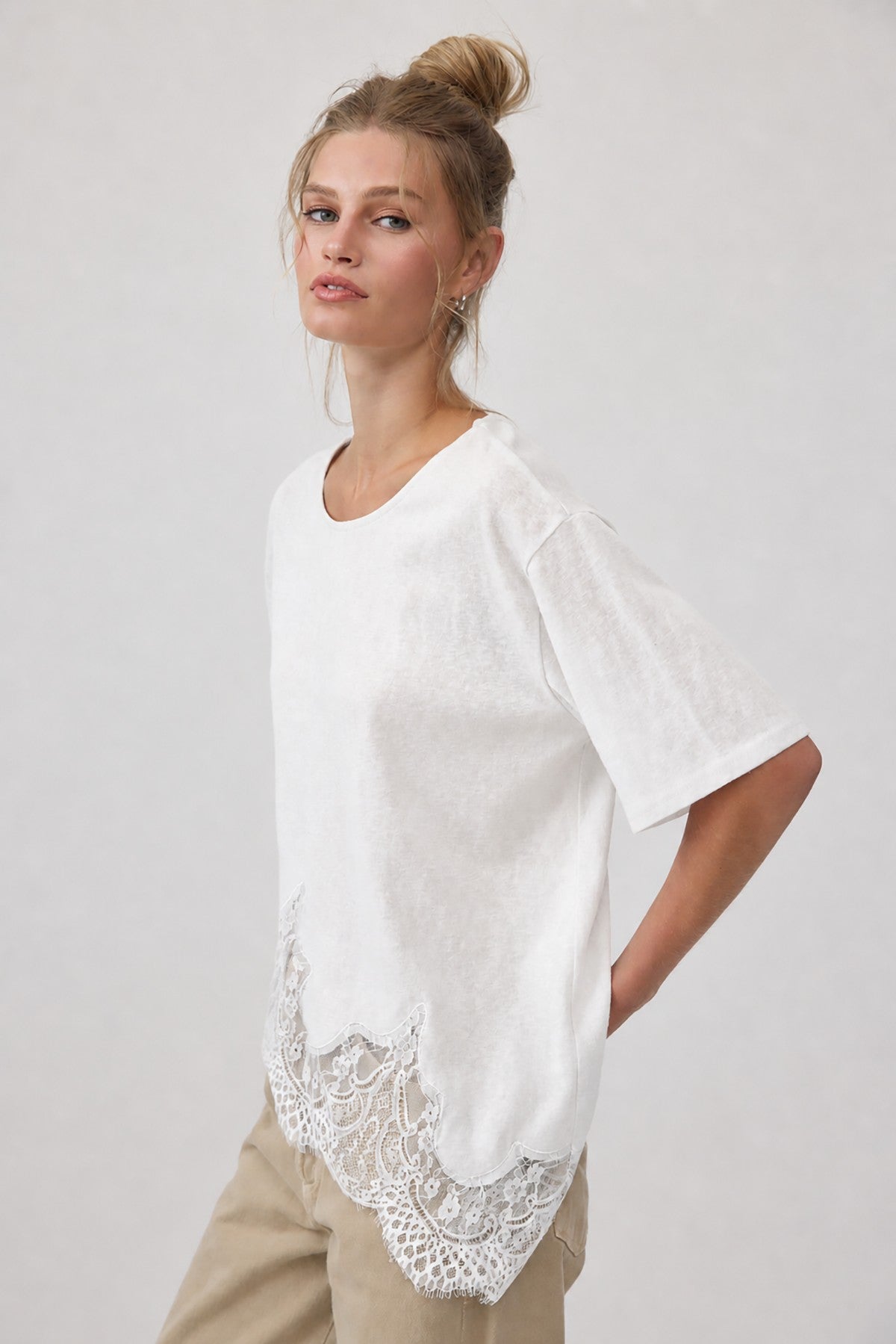 Margot Lace Tee (White)