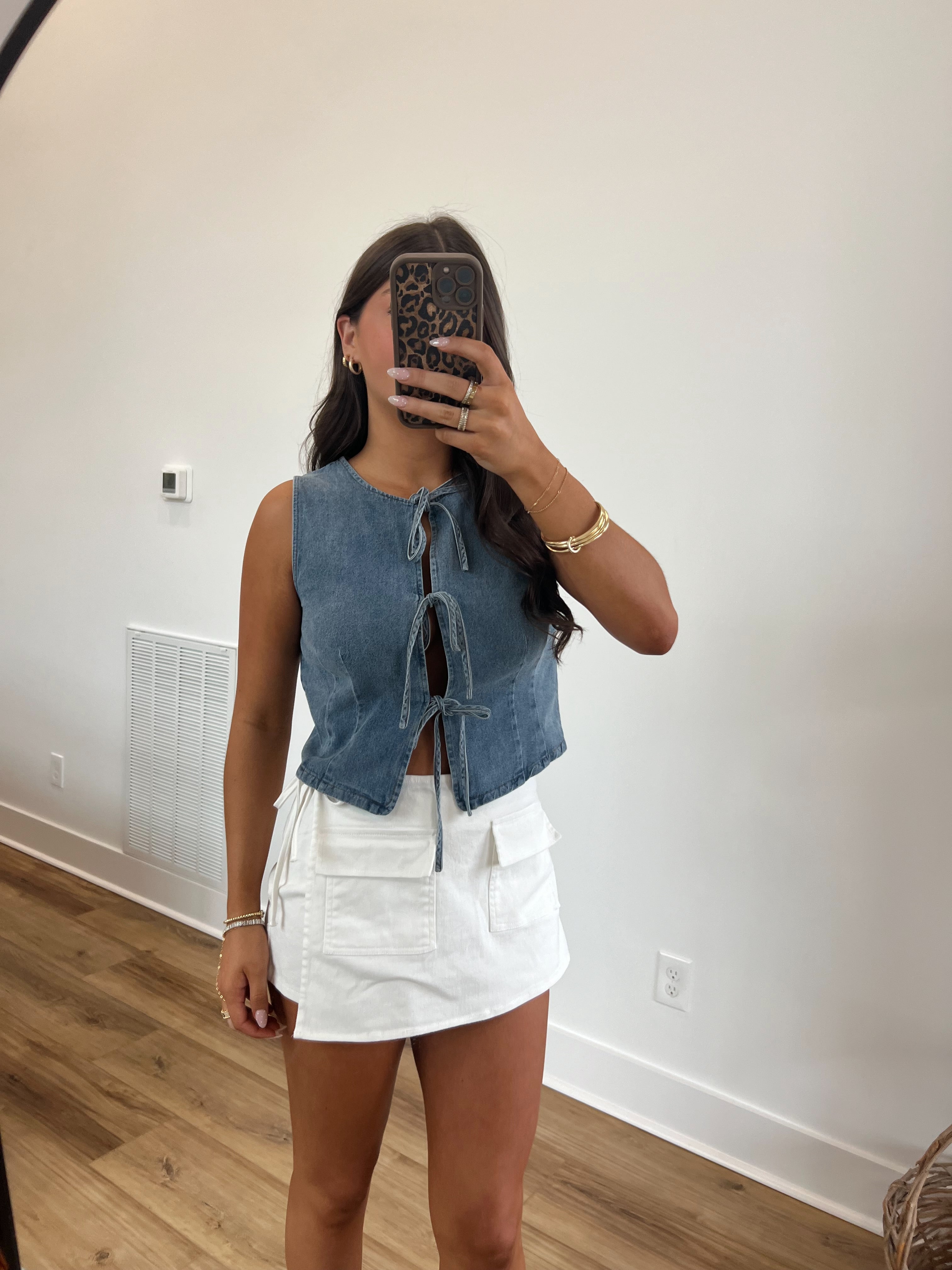 Dallas Denim Tie Vest (Denim)