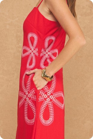 Summer Cherry Midi Dress