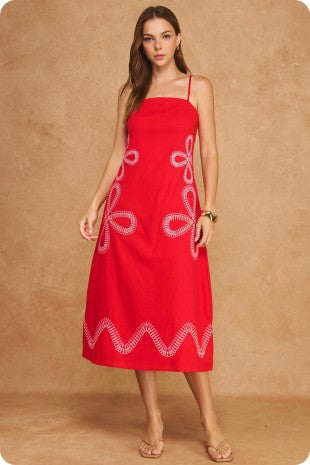Summer Cherry Midi Dress