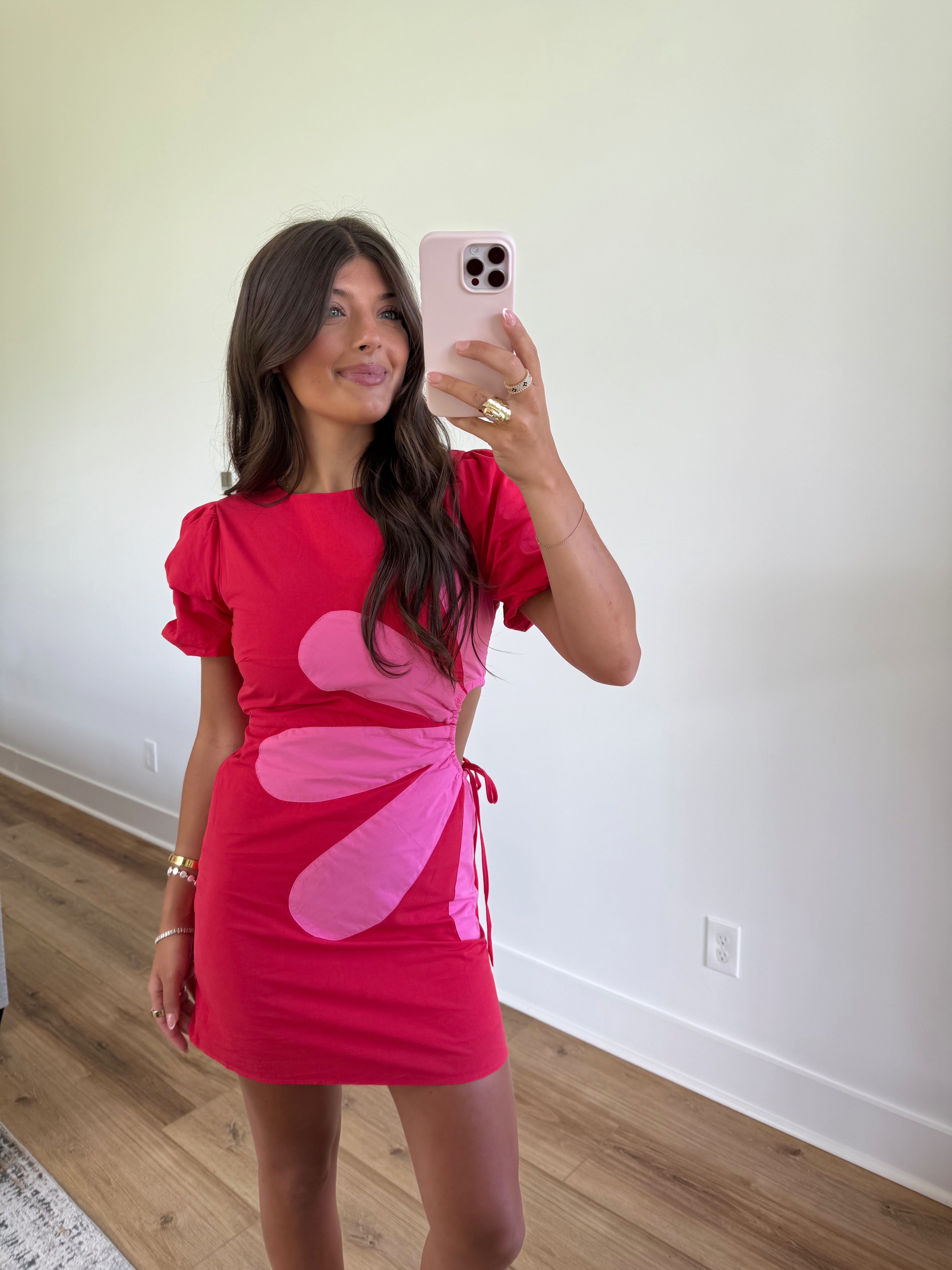 Capri Daisy Mini Dress (Pink/Red)
