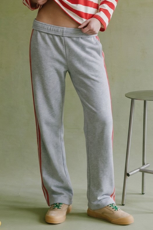 Izzy Stripe Sweatpants (Red)
