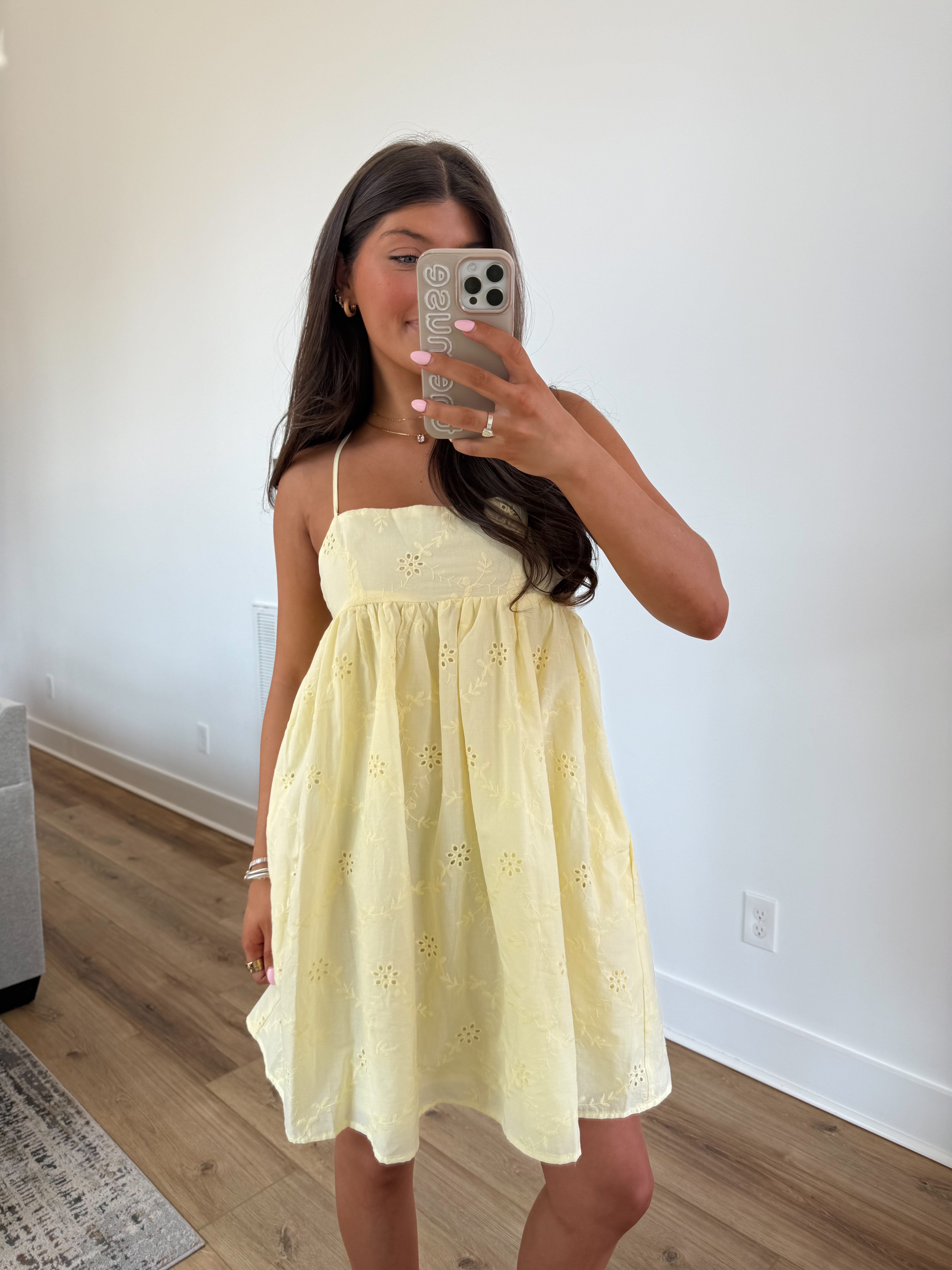 Yellow Eyelet Sundress
