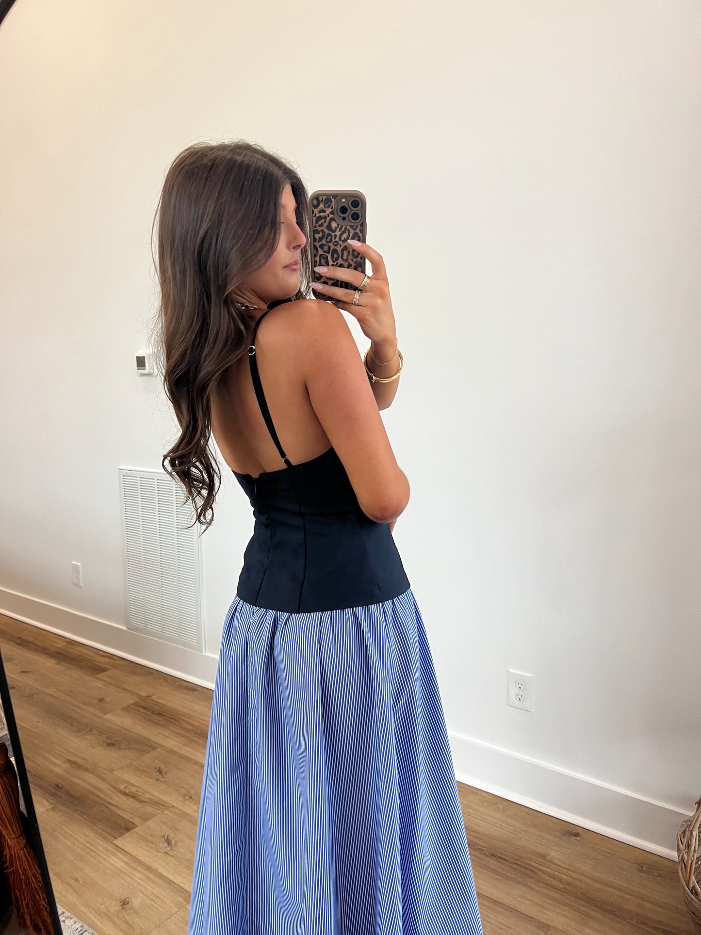 Blue Stripes Maxi Dress