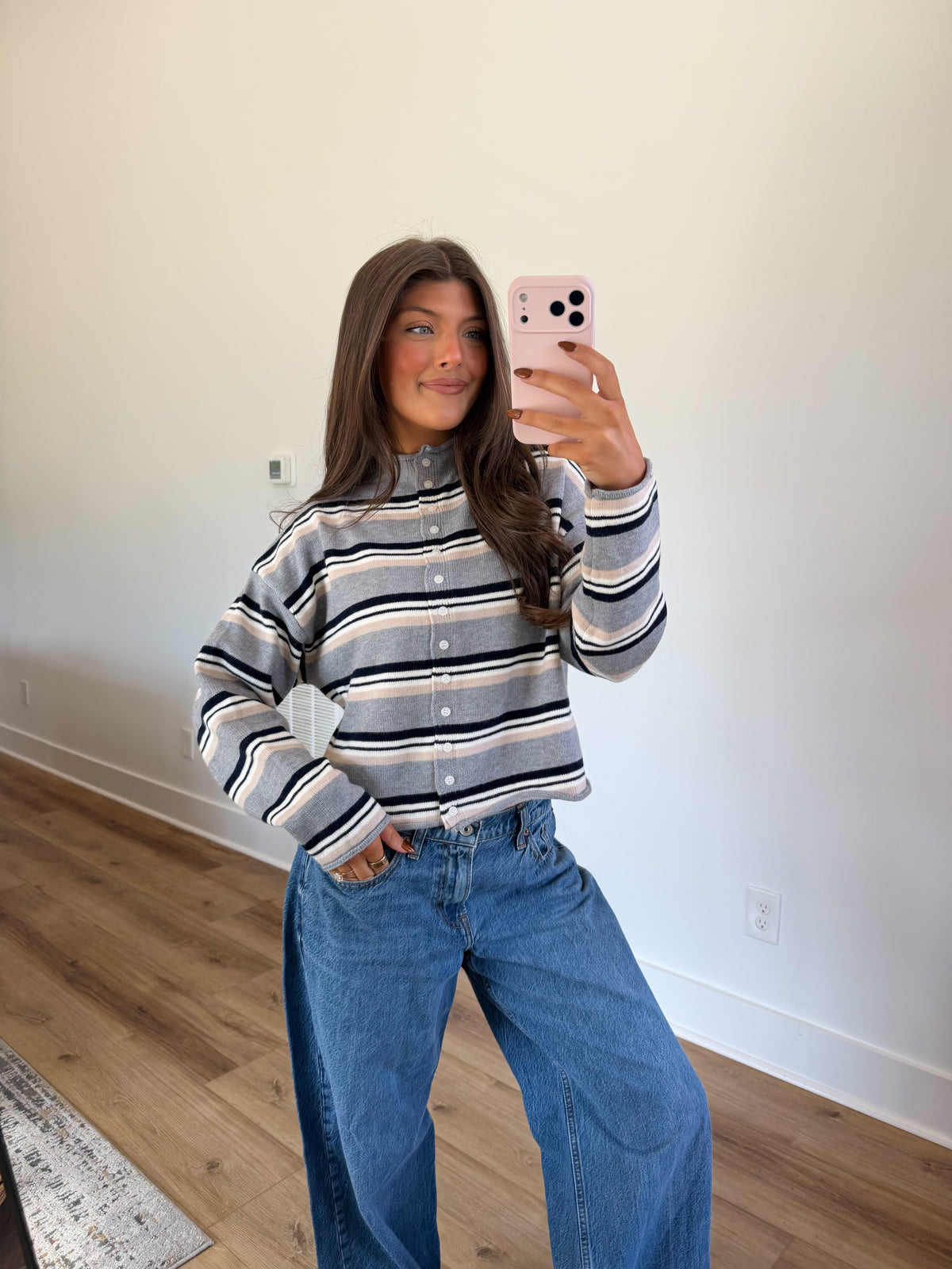 Toledo Stripe Sweater (Grey/Tan)