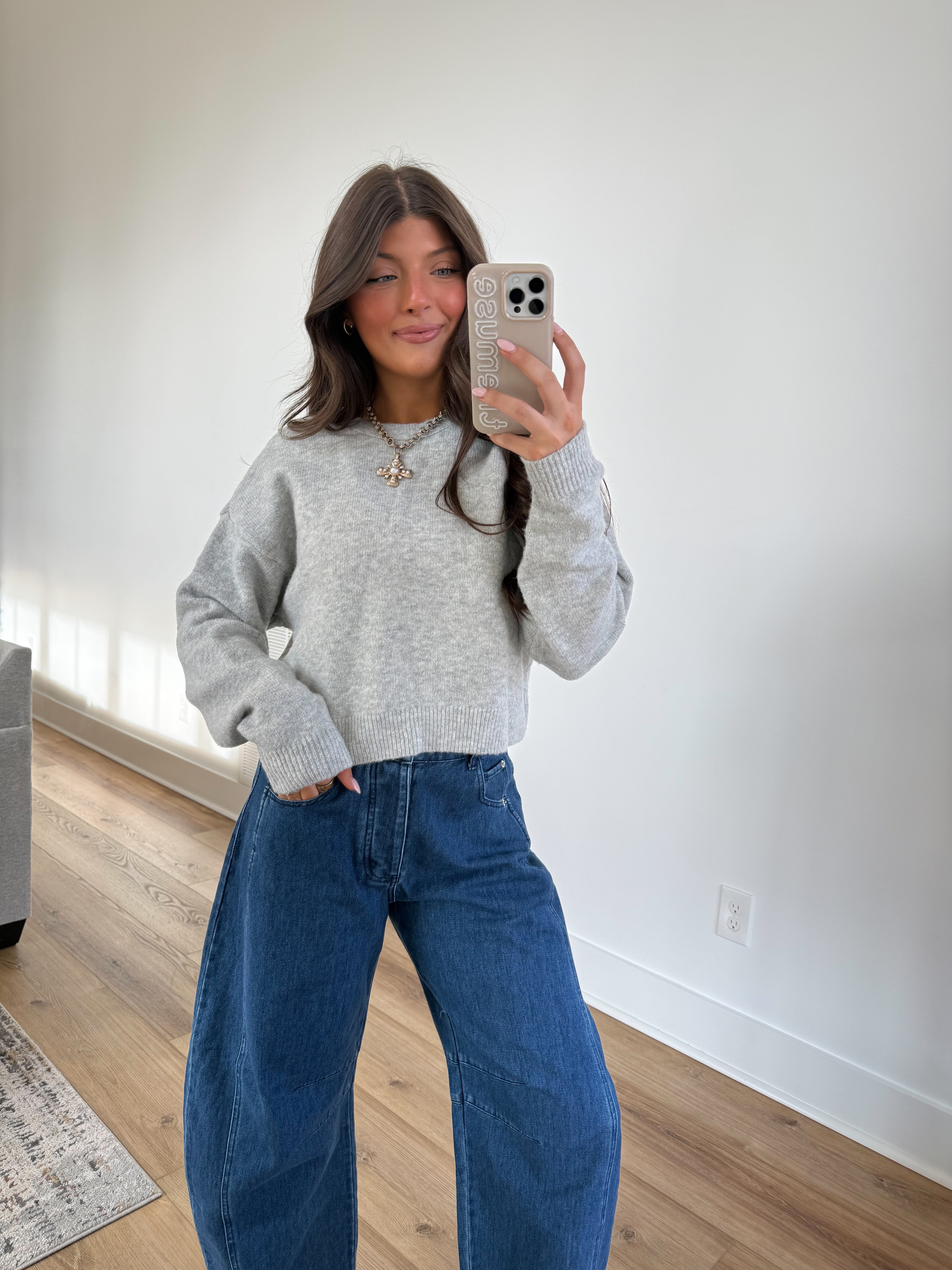 Lillian Bow Sweater (Grey)